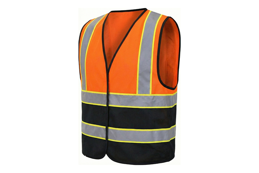 HIGH-VISIBILITY | BASIC VEST | Orange and Black 1inch Reflective tape and contrast tape